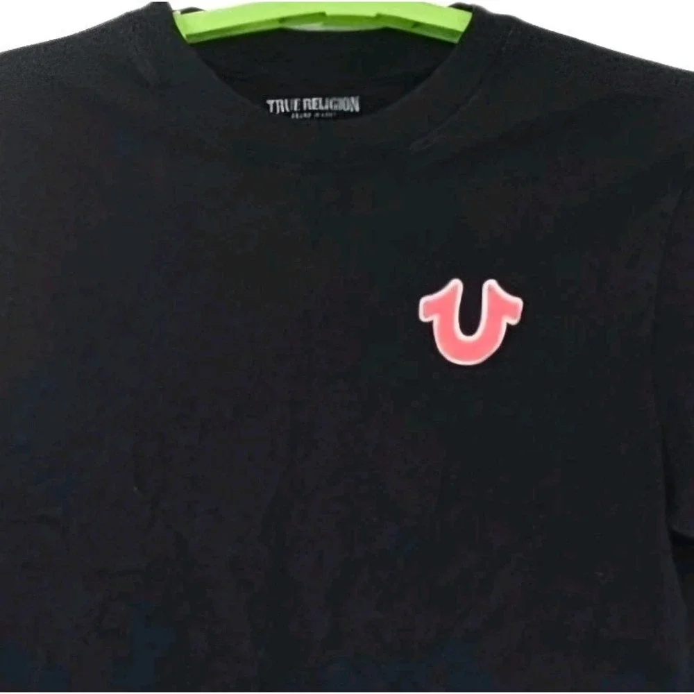 True Religion Black Graphic Buddha Horseshoe Large Short Sleeve T-Shirt